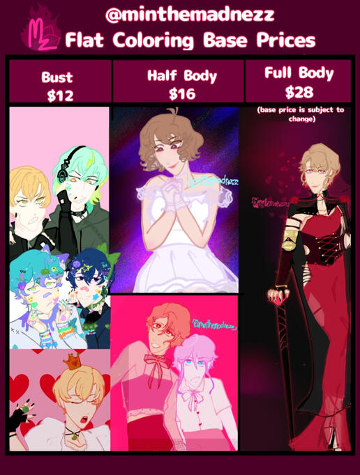 Flat Colors Commission Prices